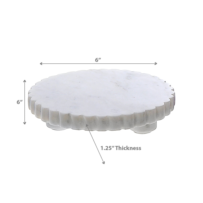 Marble Scallop Footed Round Dish