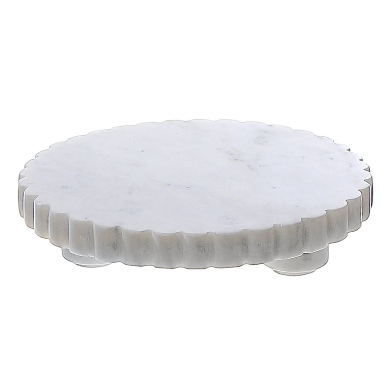 Marble Scallop Footed Round Dish