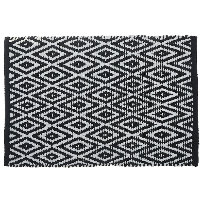 Handwoven Diamond Rug  30" X 48"  Black