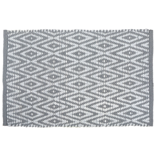 Handwoven Diamond Rug  30" X 48"  Grey