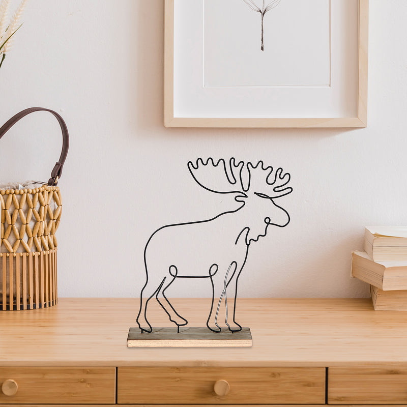 Metal Moose Stand Decor 11.02"