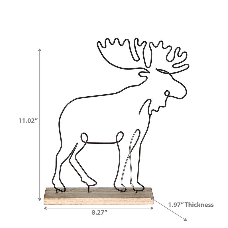 Metal Moose Stand Decor 11.02"