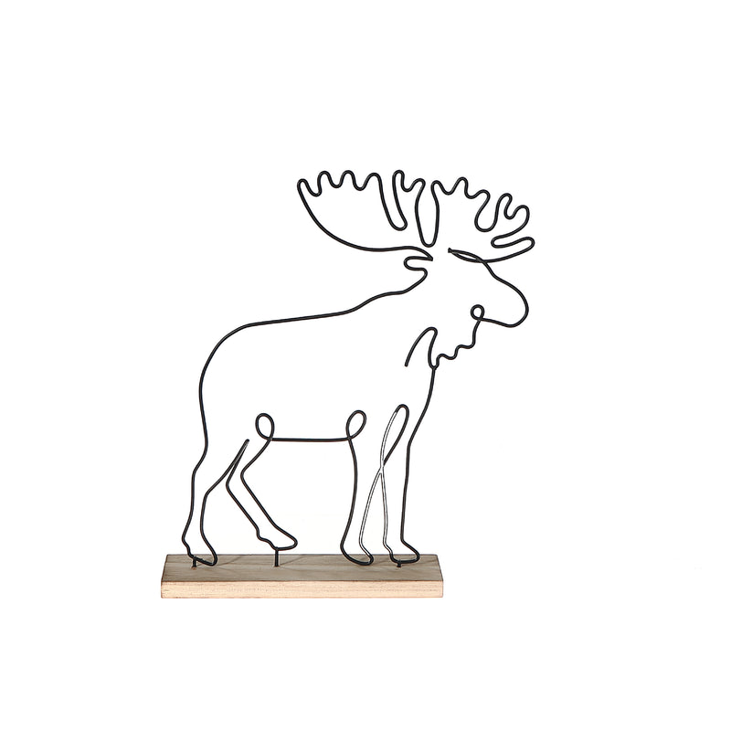 Metal Moose Stand Decor 11.02"