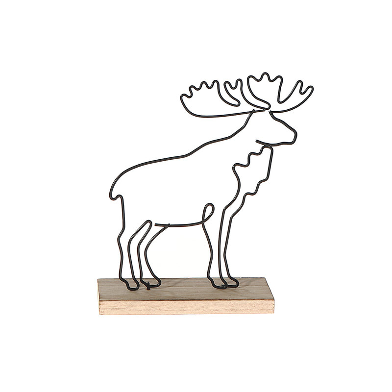 Metal Moose Stand Decor 7.09"