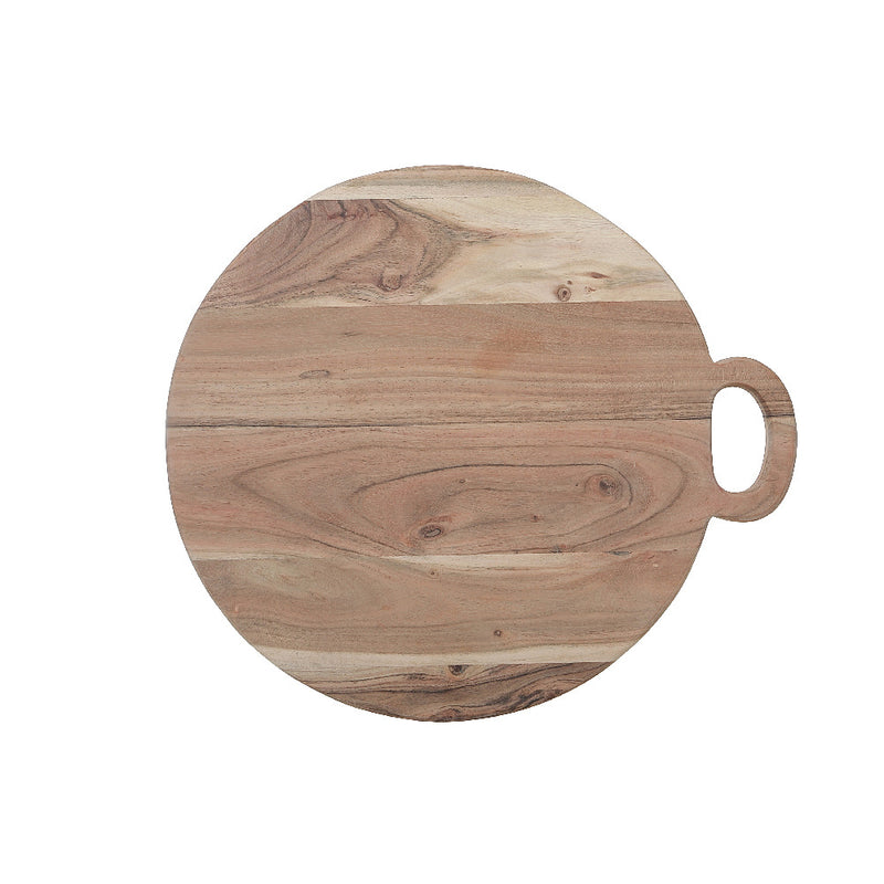 Custom Acacia Wood Round Serving Board With Handle 18"