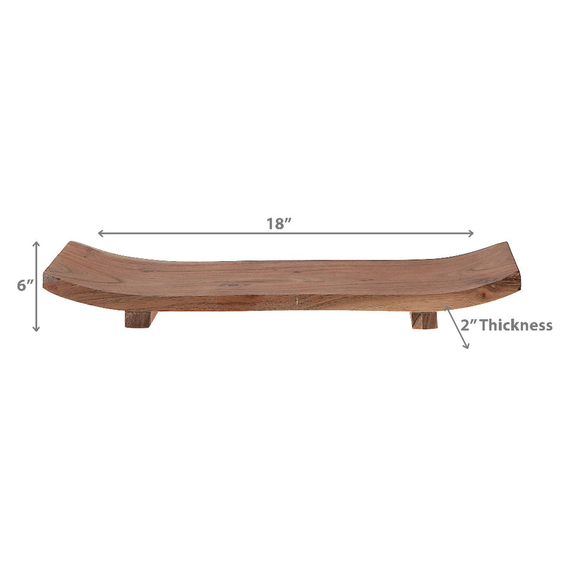 Custom Acacia Wood Rectangle Boat Tray 18"