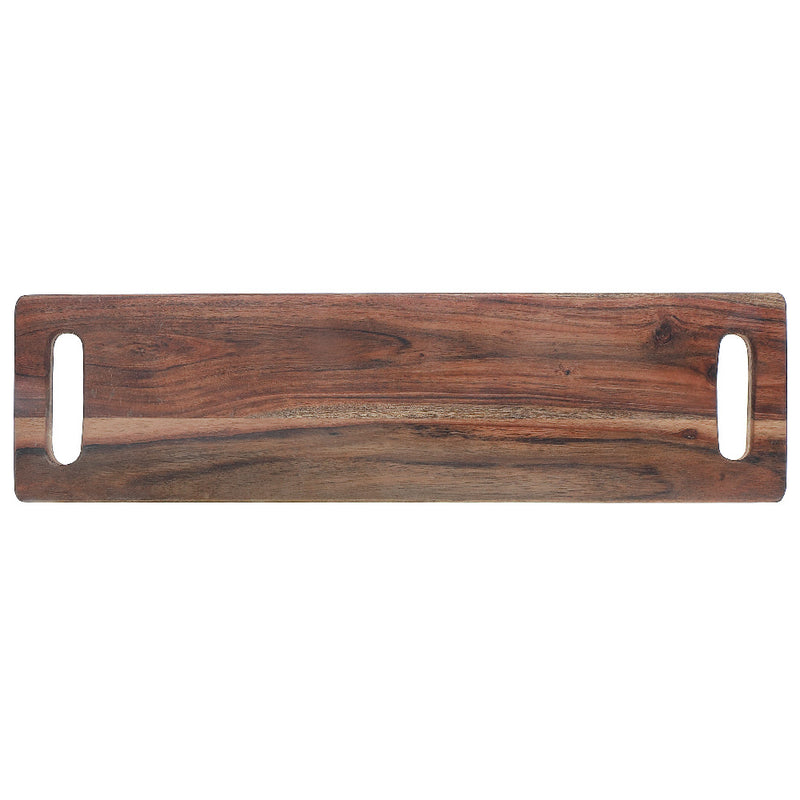 Custom Acacia Wood Rectangle Serving Board With Dual Handle On Stand