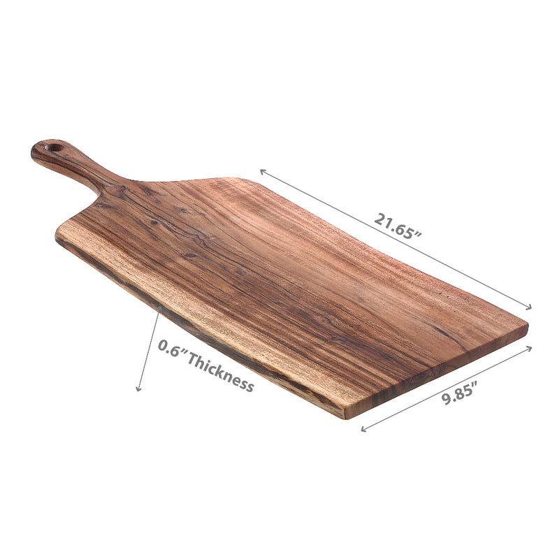 Custom Acacia Wood Live Edge Serving Board With Handle