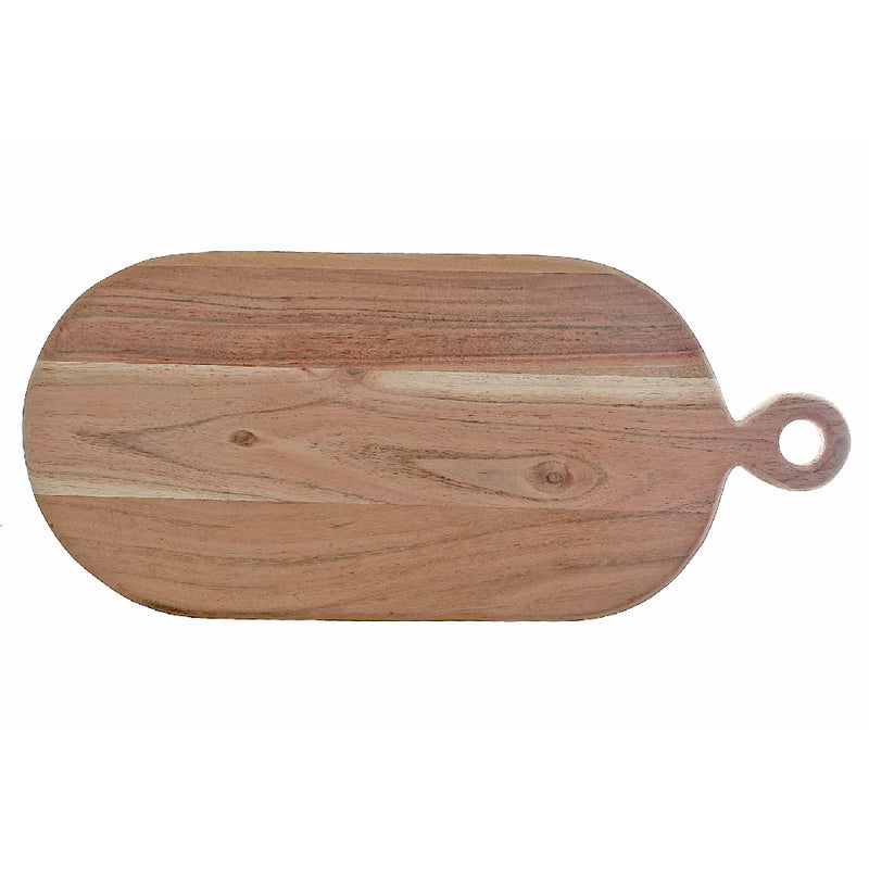 Custom Acacia Wood Oval Serving Tray With Single Handle