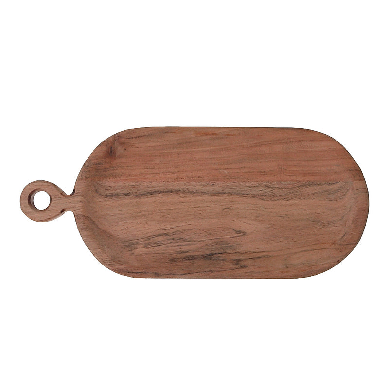 Custom Acacia Wood Oval Serving Tray With Single Handle