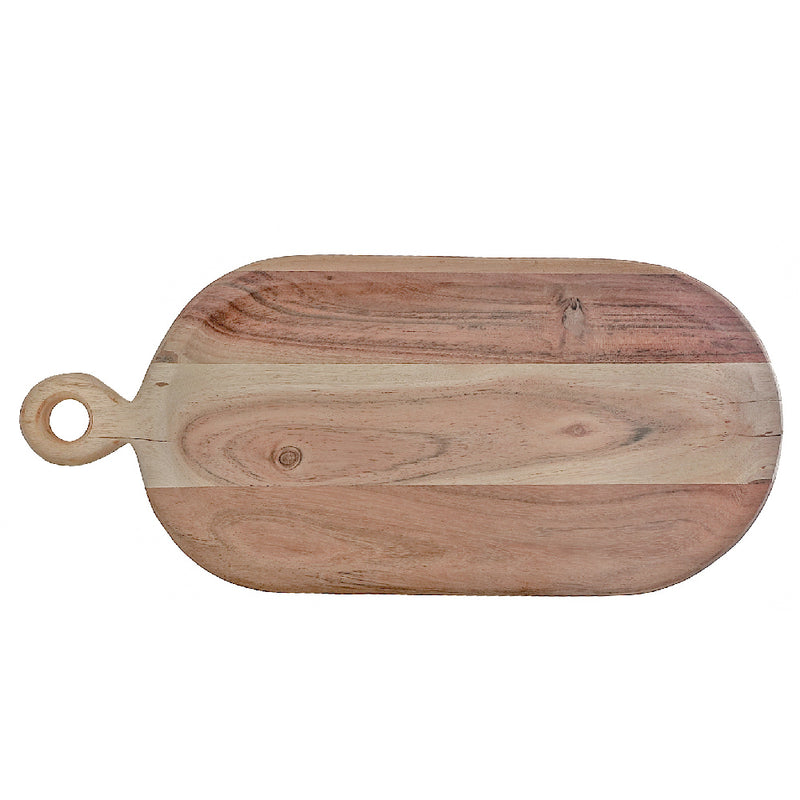 Custom Acacia Wood Oval Serving Tray With Single Handle