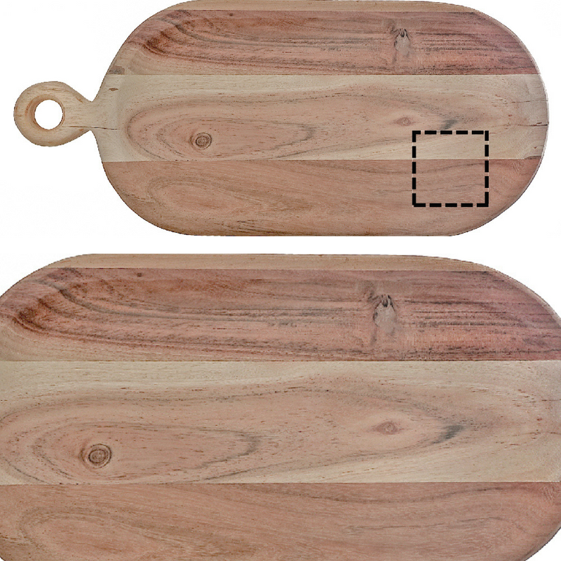 Custom Acacia Wood Oval Serving Tray With Single Handle