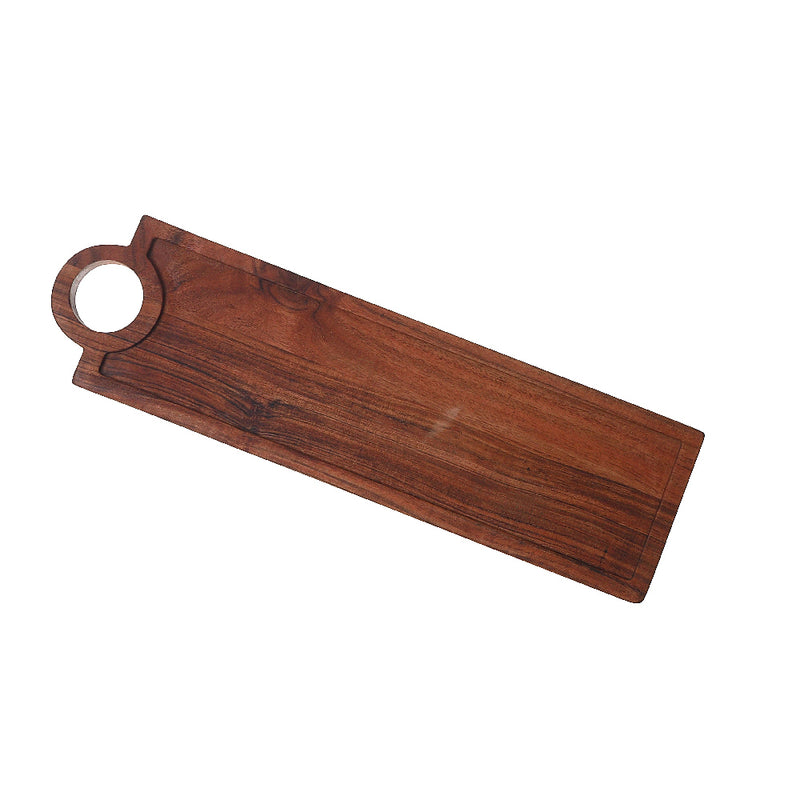 Custom Acacia Wood Rectangle Serving Tray With Handle