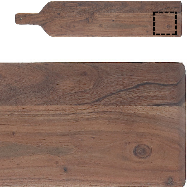 Custom Acacia Wood Beveled Serving Board With Handle