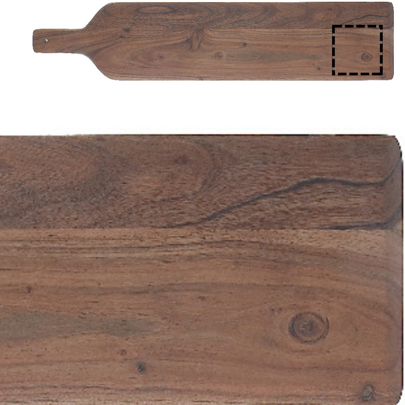 Custom Acacia Wood Beveled Serving Board With Handle