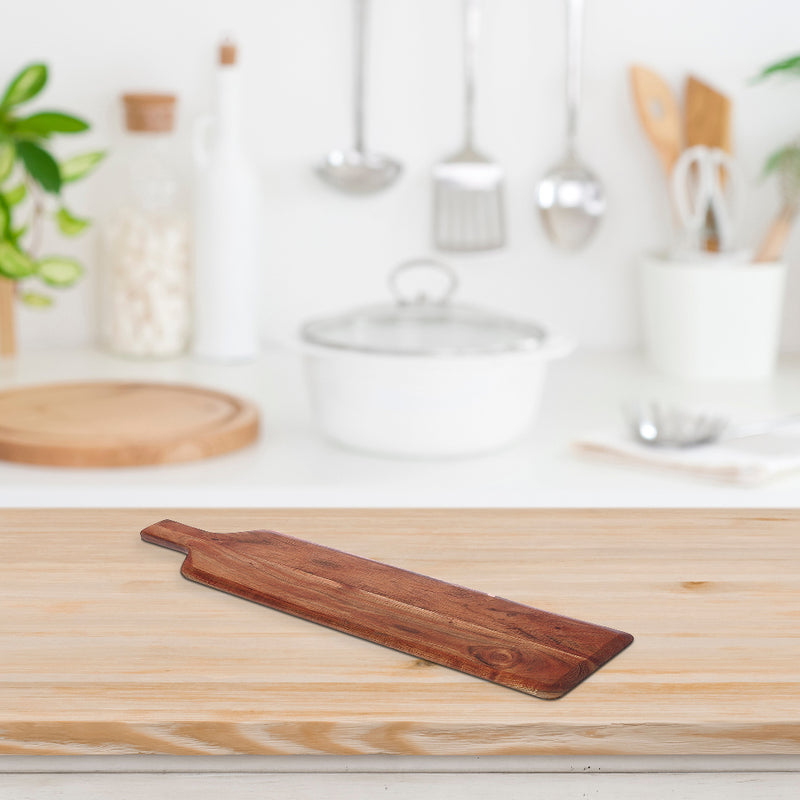 Custom Acacia Wood Beveled Serving Board With Handle