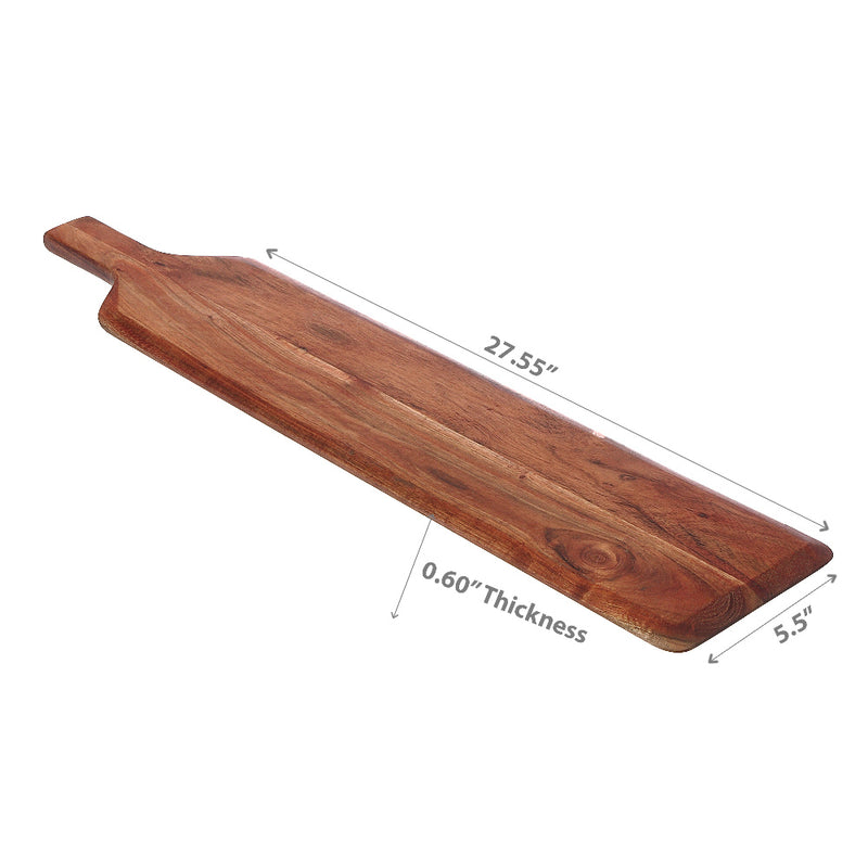 Custom Acacia Wood Beveled Serving Board With Handle