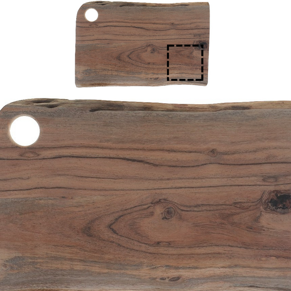 Custom Acacia Wood Live Edge Serving Board With Round Handle