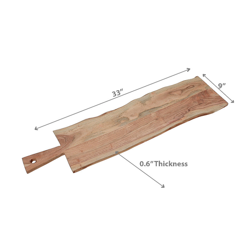 Custom Acacia Wooden Rectangle Live Edge Serving Board Large