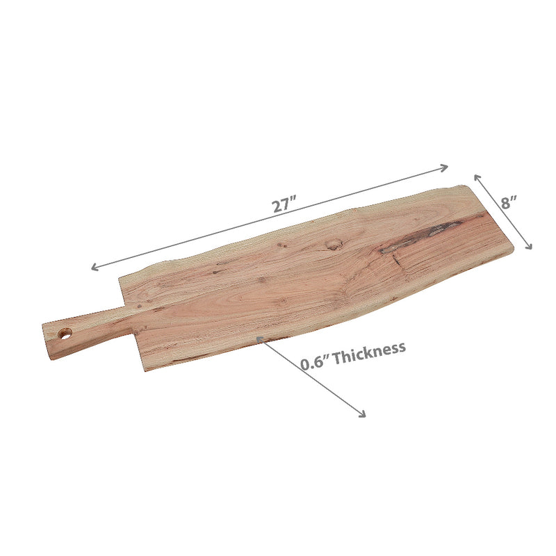 Custom Acacia Wooden Rectangle Live Edge Serving Board Small