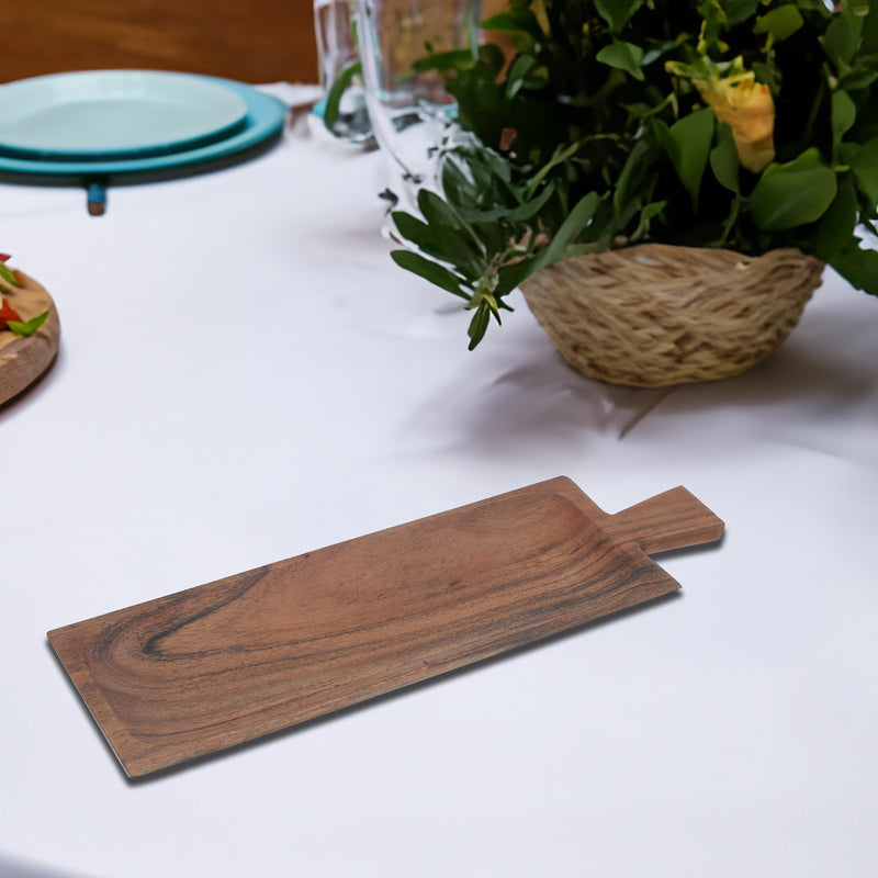 Acacia Wooden Bevelled Serving Board With Handle