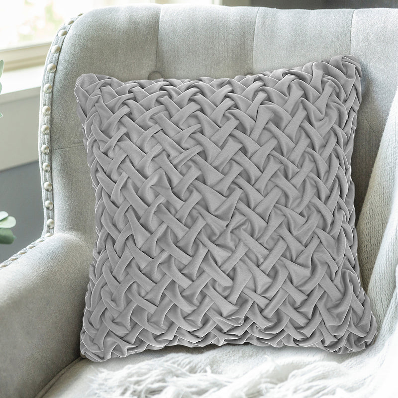 Monica Briaded Cushion Grey 18 X 18 - Set of 2