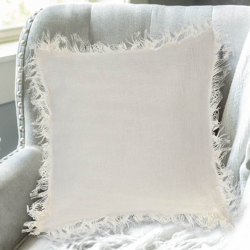 Slub Cotton Ivory Cushion Chloe 18 X 18 - Set of 2