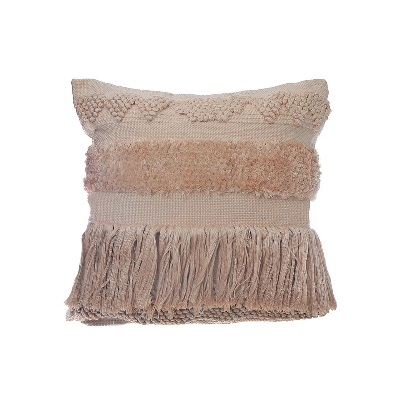 Handloom Fringe Cushion Light Peach - Set of 2