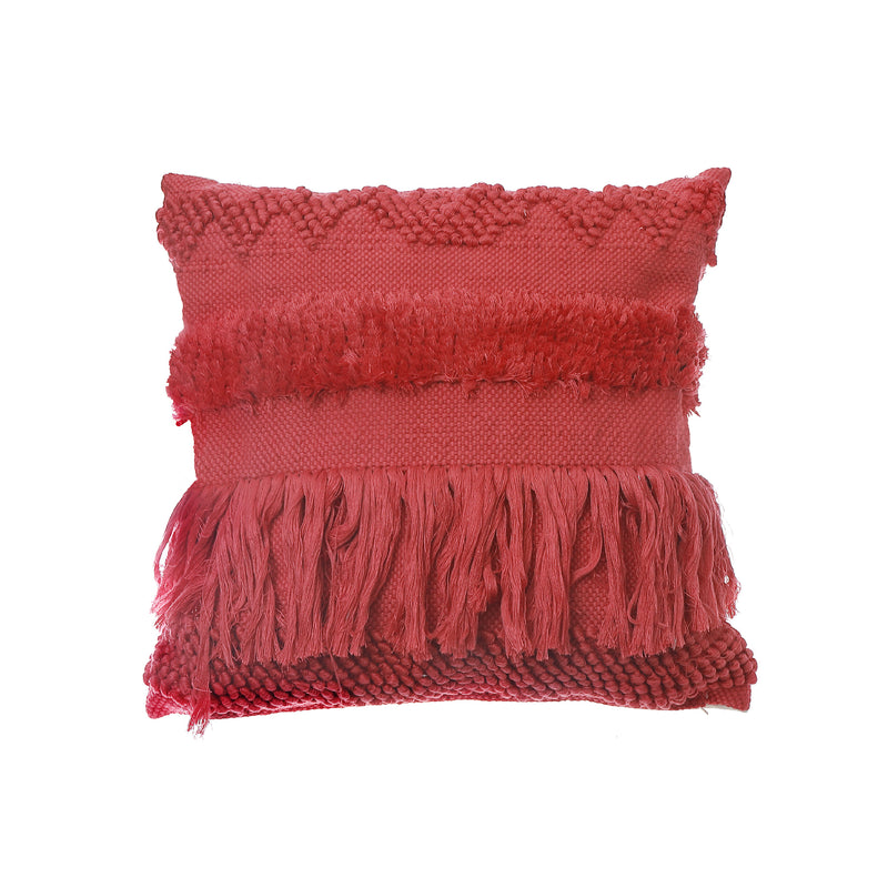 Handloom Fringe Cushion Rust - Set of 2