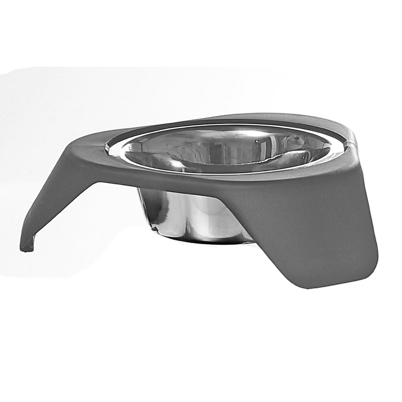 Stainless Steel Pet Bowl With Stand  Grey - Set of 2