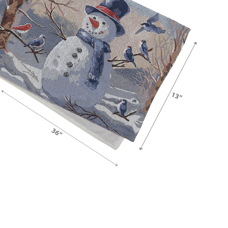 Tapestry Table Runner Snowman 36" - Set of 2