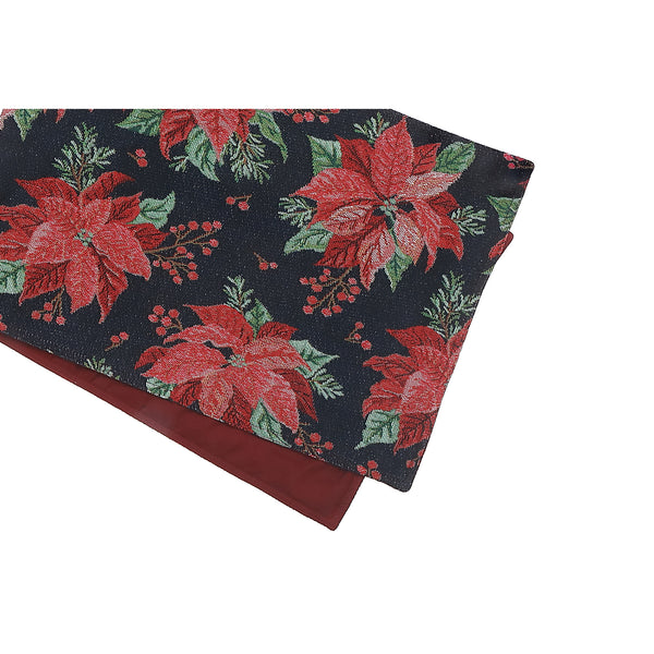 Tapestry Table Runner Multi Poinsettia 36" - Set of 2