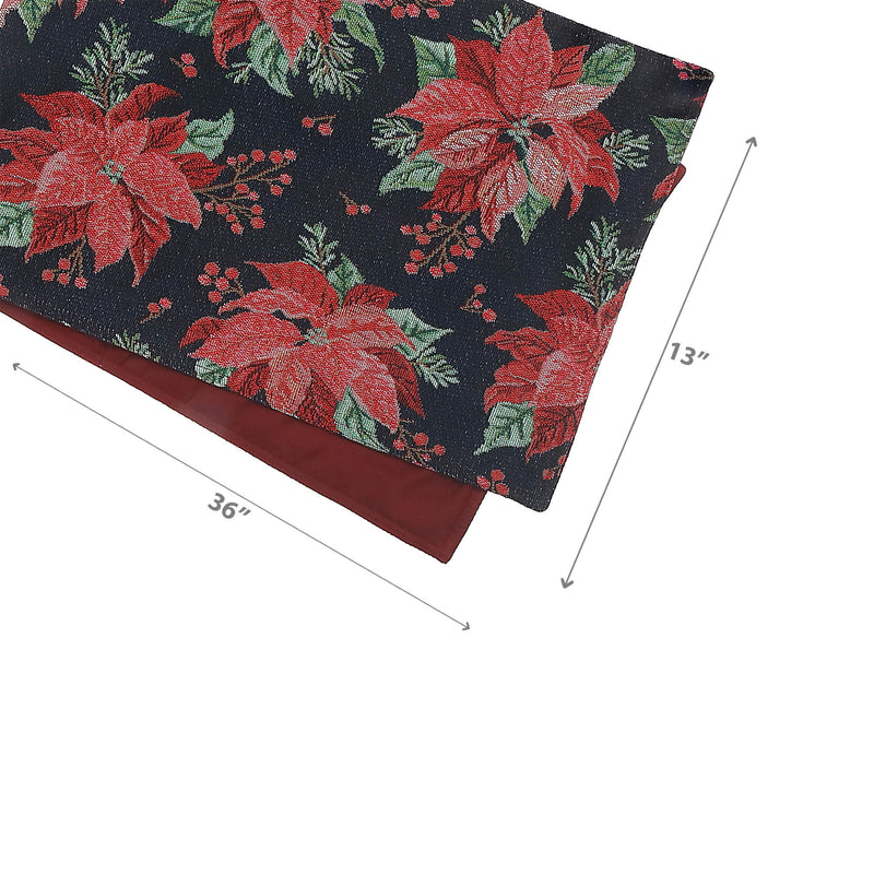 Tapestry Table Runner Multi Poinsettia 36" - Set of 2