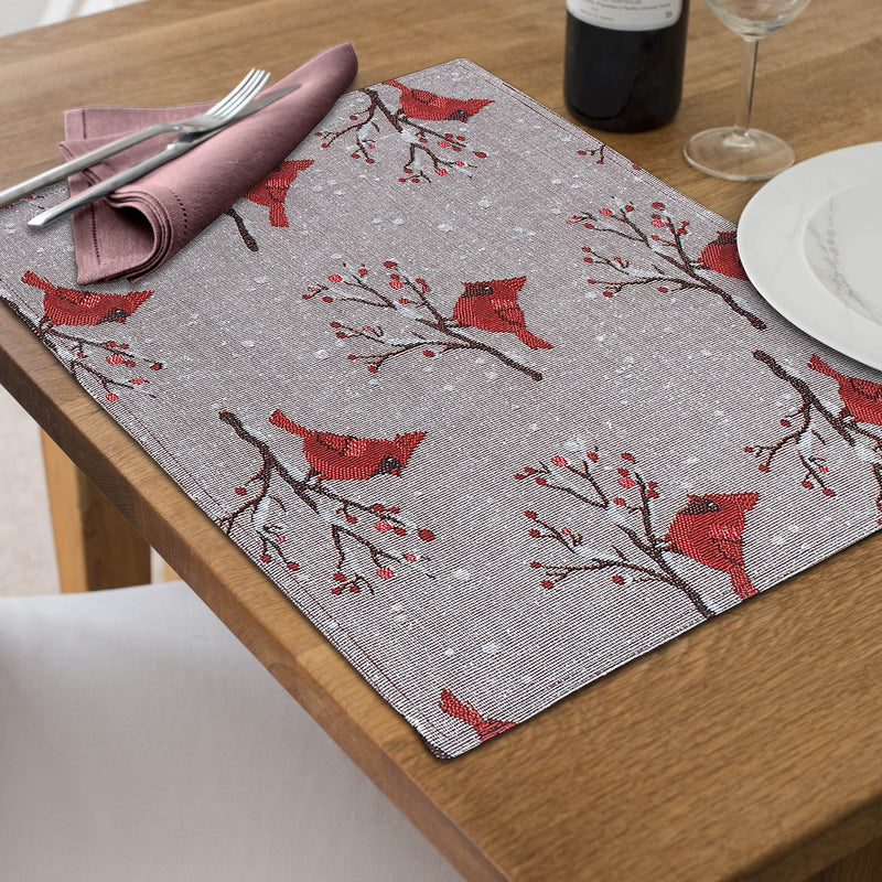 Tapestry Placemat Multi Cardinal 13 X 18 - Set of 12