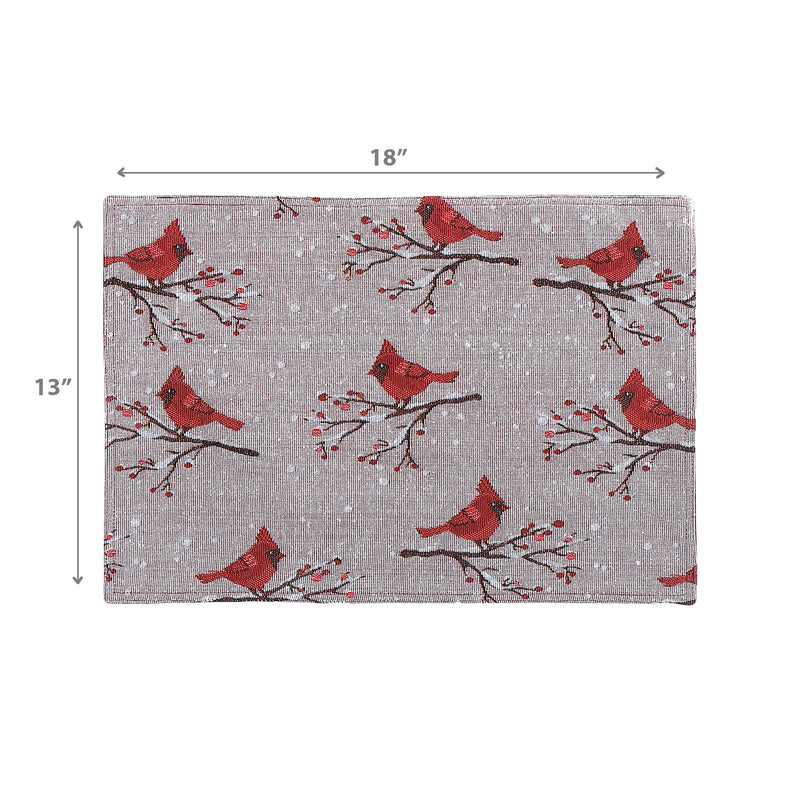 Tapestry Placemat Multi Cardinal 13 X 18 - Set of 12