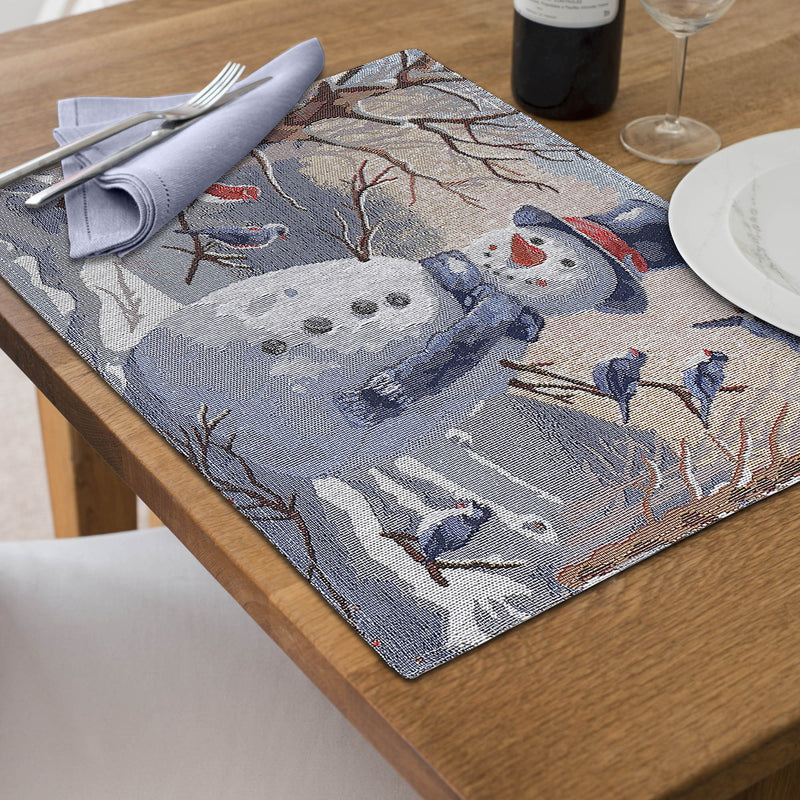 Tapestry Placemat Snowman 13 X 18 - Set of 12