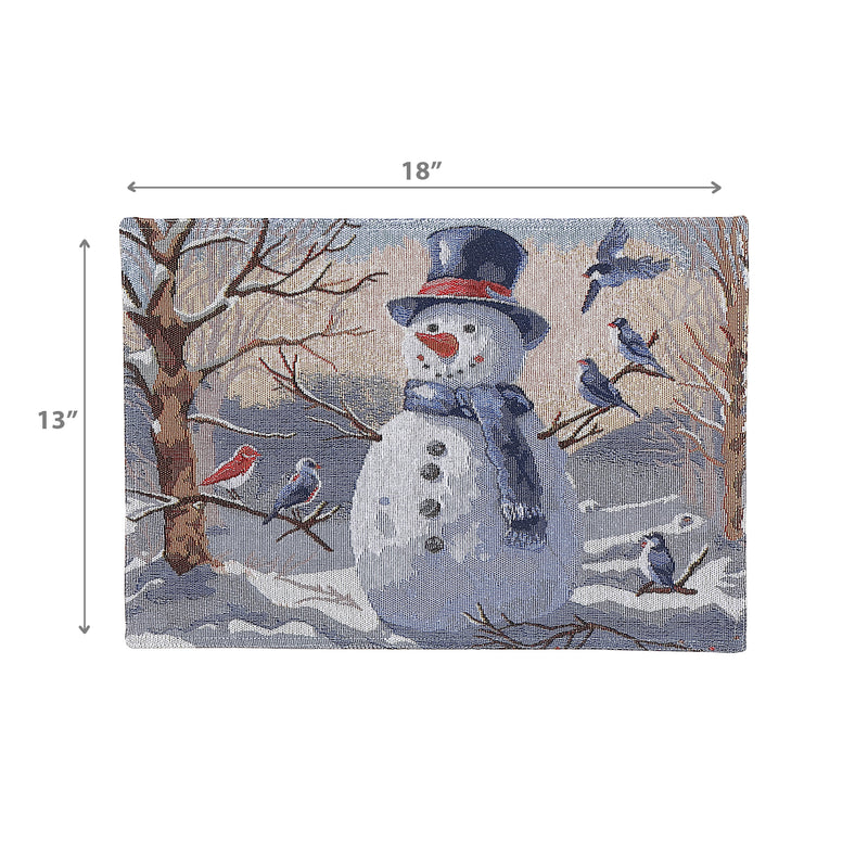 Tapestry Placemat Snowman 13 X 18 - Set of 12