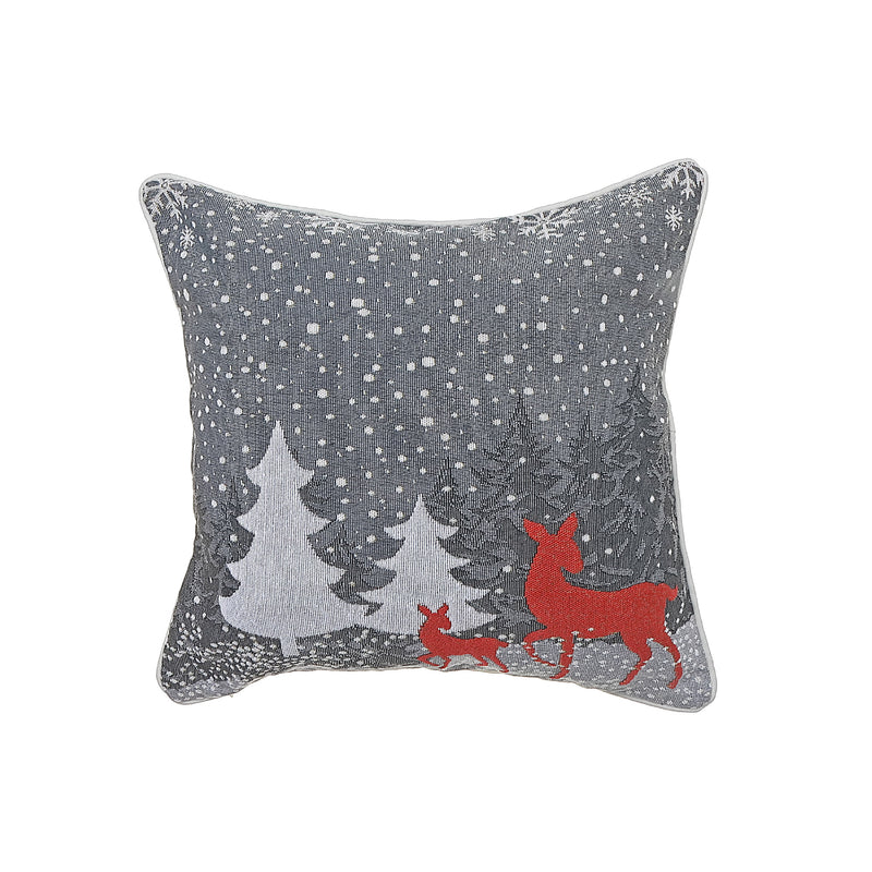 Tapestry Cushion Reindeer and Tree 18 X 18 - Set of 2