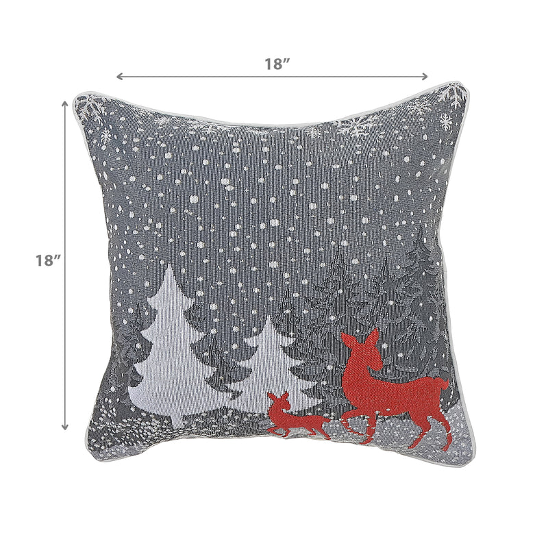 Tapestry Cushion Reindeer and Tree 18 X 18 - Set of 2