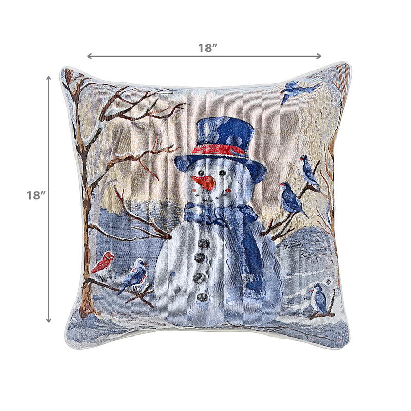 Tapestry Cushion Snowman 18 X 18 - Set of 2