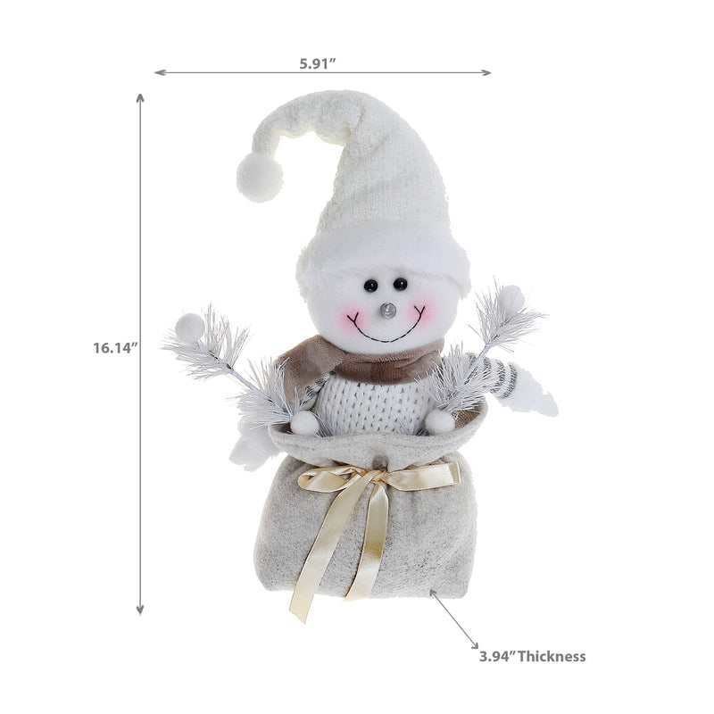 Snowman Plush Sitting In Sack