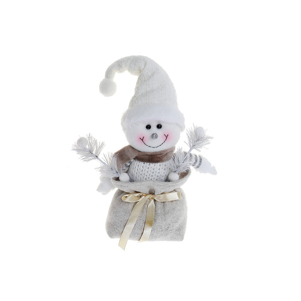 Snowman Plush Sitting In Sack