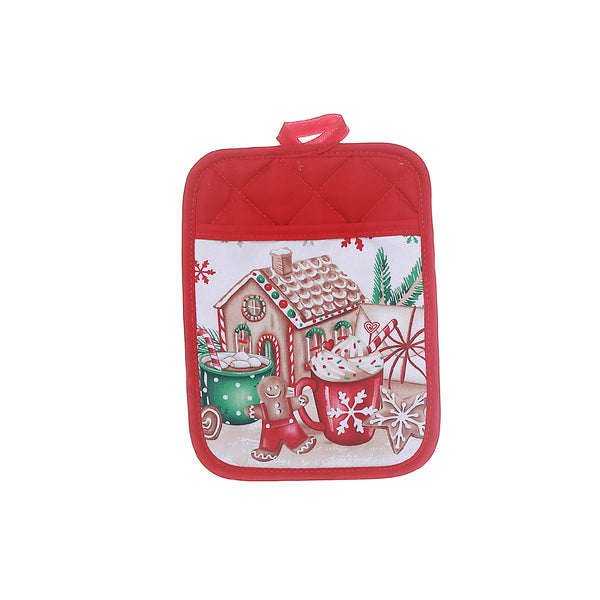 Pot Holder With Pocket House - Set of 6