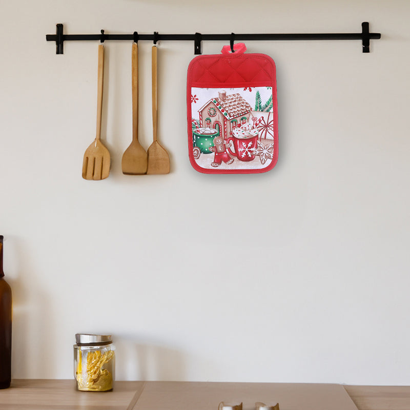 Pot Holder With Pocket House - Set of 6