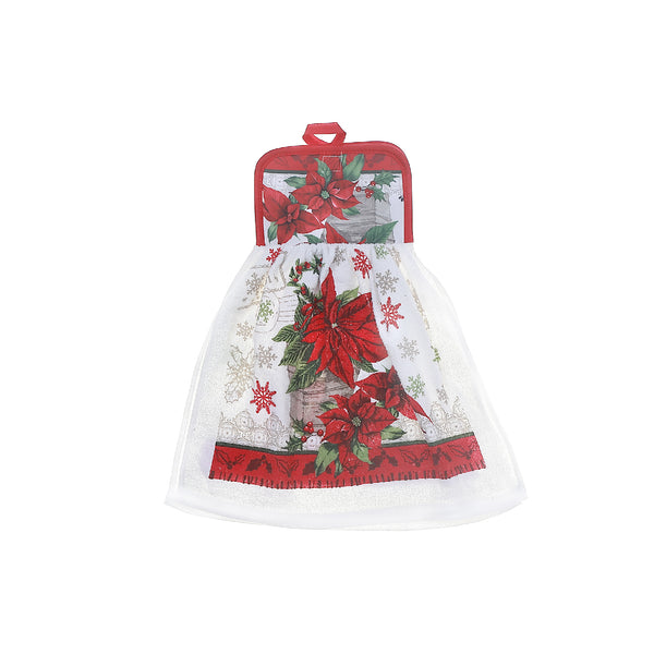 Tie Hand Towel Poinsettia - Set of 2