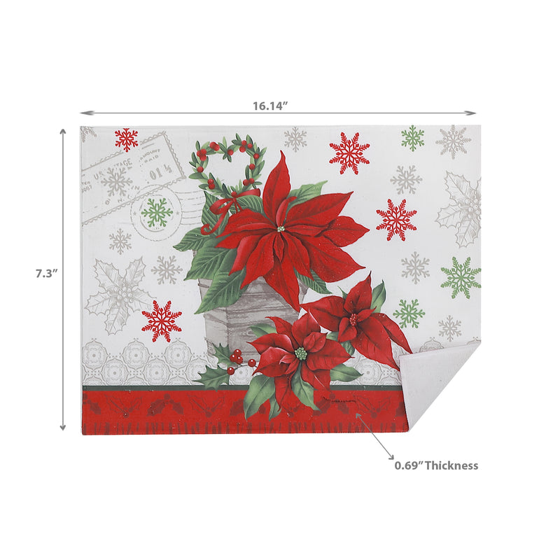 Microfibre Drying Mat Poinsettia