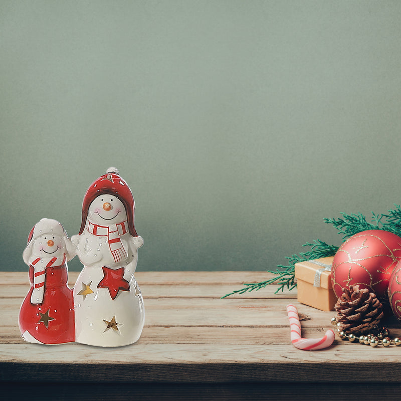 Led Double Snowman Figurine