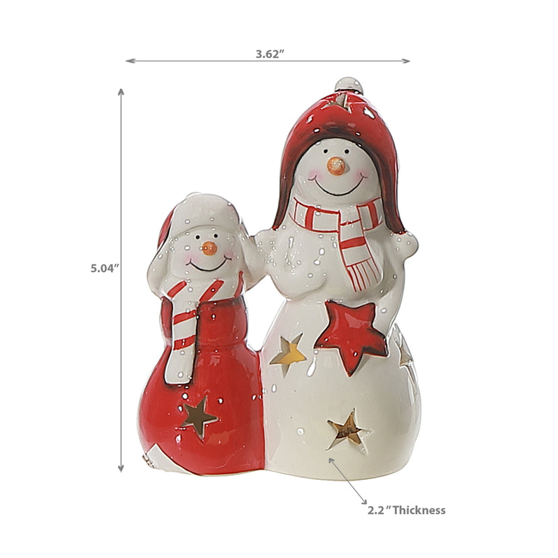 Led Double Snowman Figurine