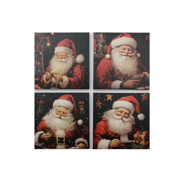 Canvas Wall Art Santa - Set of 4