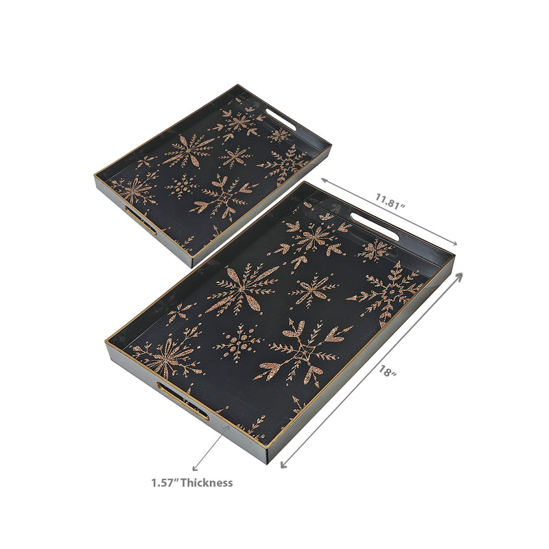 Nested Tray - Snowflake Set Of 2